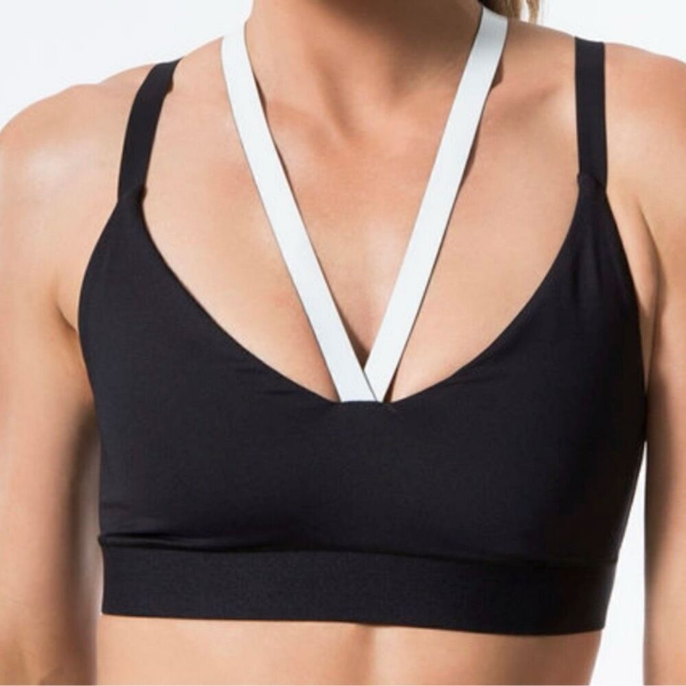 UltraCor Rhombus Silk Sports Bra in Black White Size Medium